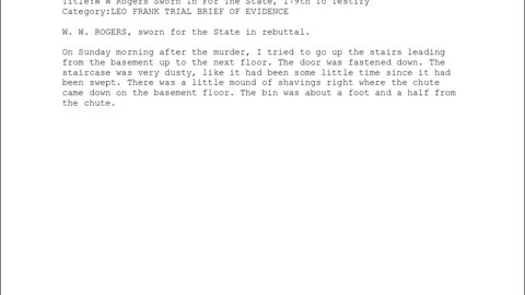 W. W. Rogers — Sworn In for the State — 179th Witness to Testify