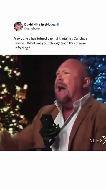 David Nino Rodriguez ~ Alex Jones went off the rails during a live broadcast after Candace Owens