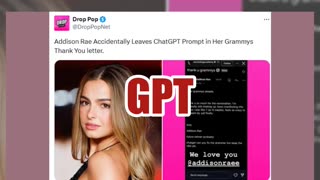 Fact Check: Addison Rae Did NOT Leave ChatGPT Prompt In Grammys Thank You Note -- Satirical Post