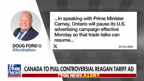 Ontario keeps controversial Reagan ad, will pause after World Series weekend