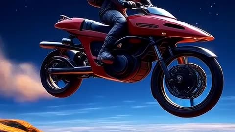 Motorcycle ride to hell on a low-gravity moon