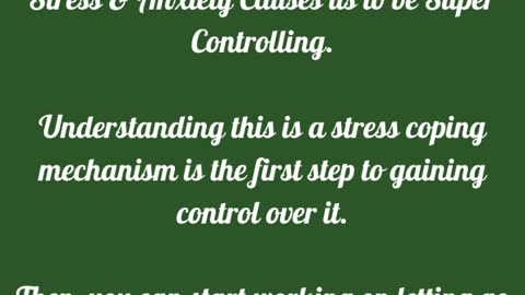 Being controlling is how you survive overwhelm