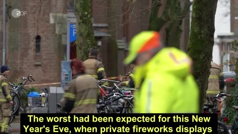 Netherlands New Year's Eve, historical church burning