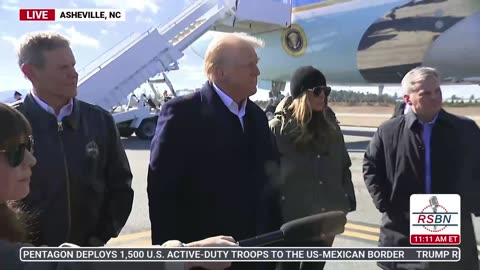 WATCH: President Trump Speaks to Press After Landing in North Carolina - 1/24/25