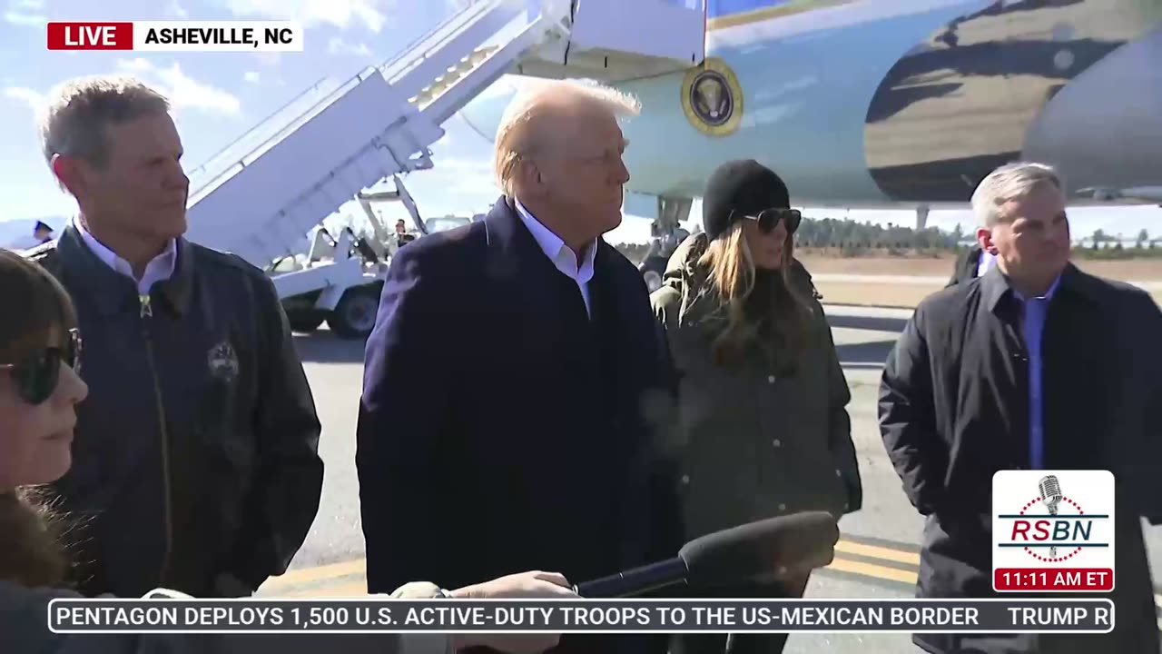 WATCH: President Trump Speaks to Press After Landing in North Carolina - 1/24/25