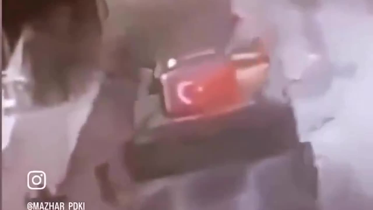 Turkish soldiers drive over a Kurdish woman in Syria