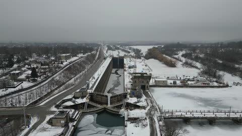 Lock 7 Welland Canal in Winter Thorold Ontario Canada 02 03 2025