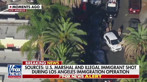 US Marshall and Illegal alien were both shot during immigration raid in LA