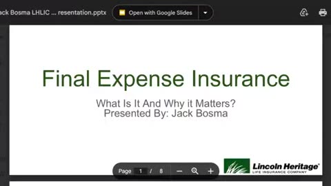 Jack Bosma LHLIC Final Expense Insurance Presentation