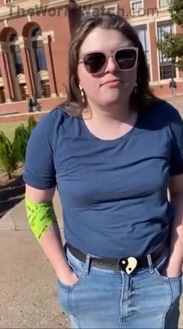 Deranged leftist student TRASHED YAF student table at Oklahoma State uni