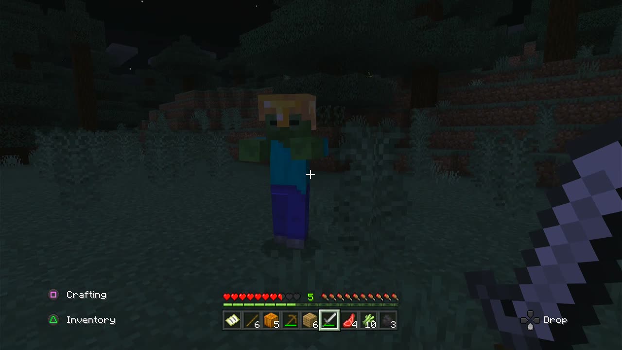 Slaying an Armored Zombie in Minecraft