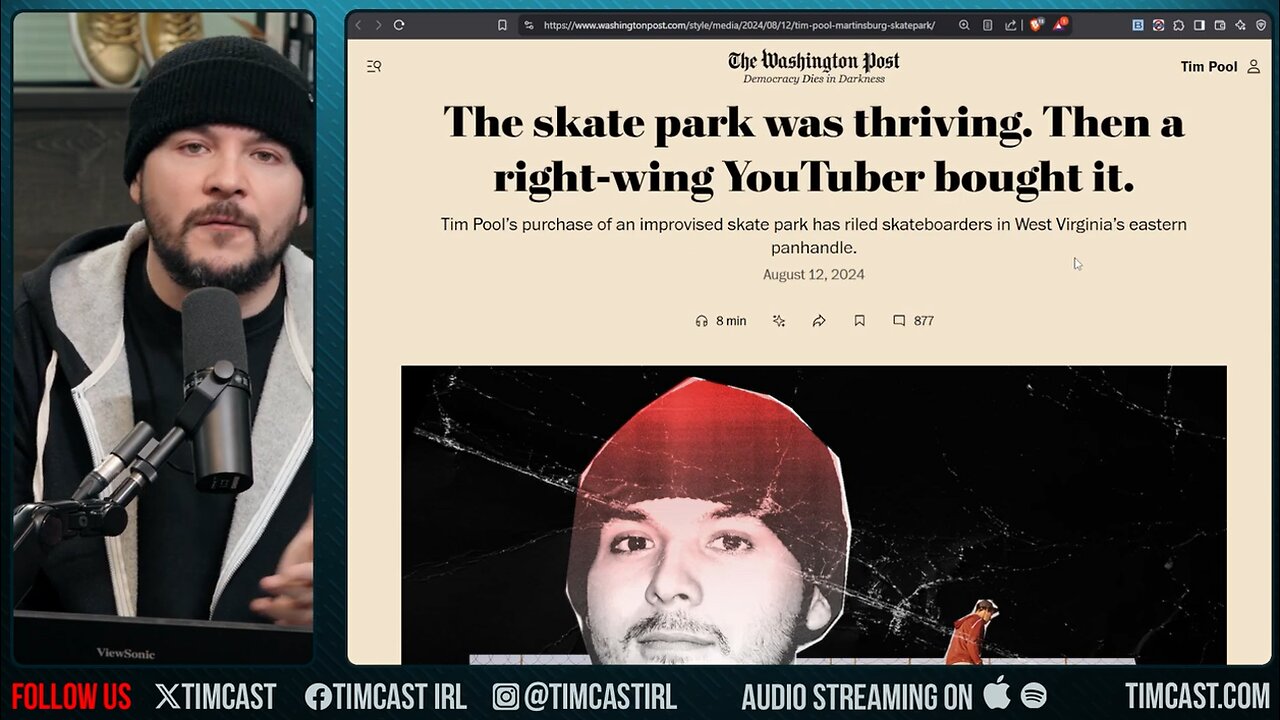 Leftists DESTROY Tim Pool's Skatepark, Threaten Him Personally, City DEMANDS Intervention