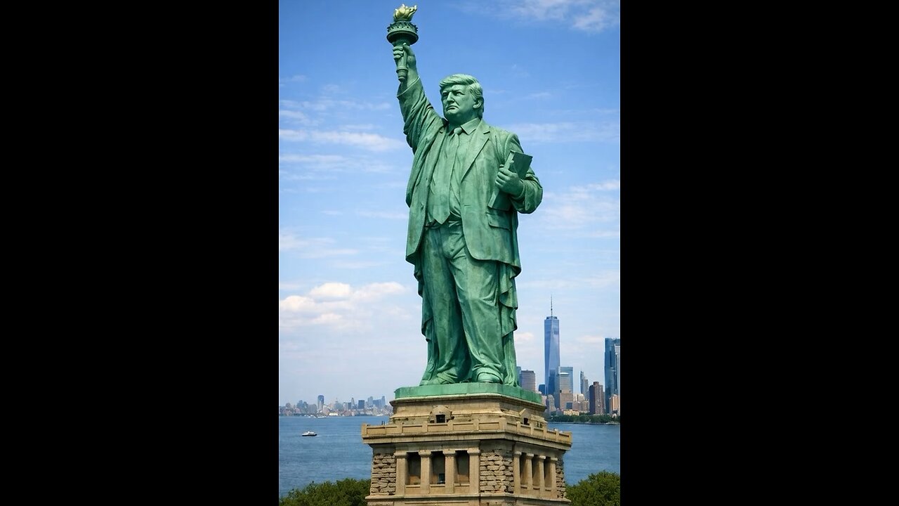 The statue of Trump.