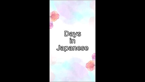 Days in Japanese
