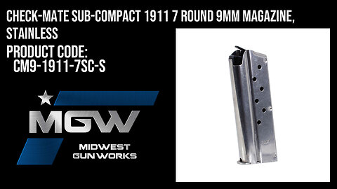 Check-Mate Sub-Compact 1911 7 Round 9mm Magazine, Stainless - CM9-1911-7SC-S