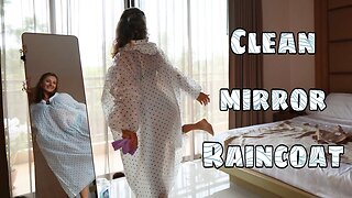 4k clean mirror with raincoat