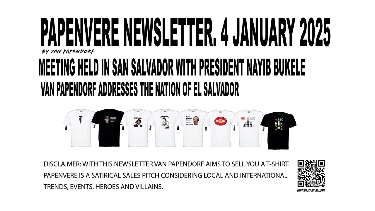 PapenVere Newsletter. 4 January 2025. Meeting held in San Salvador with President Nayib Bukele