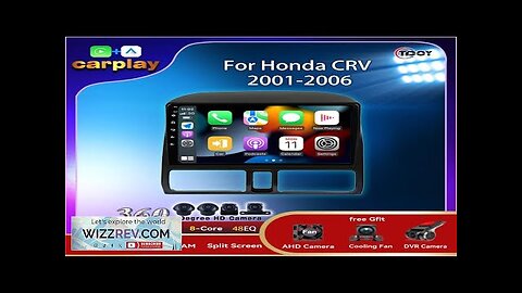 Car Radio For Honda CRV 2001-2006 Autoradio Multimedia Carplay Wireless Android Auto Review