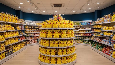 Store Full Of Pikachu Toy Walking in the Store