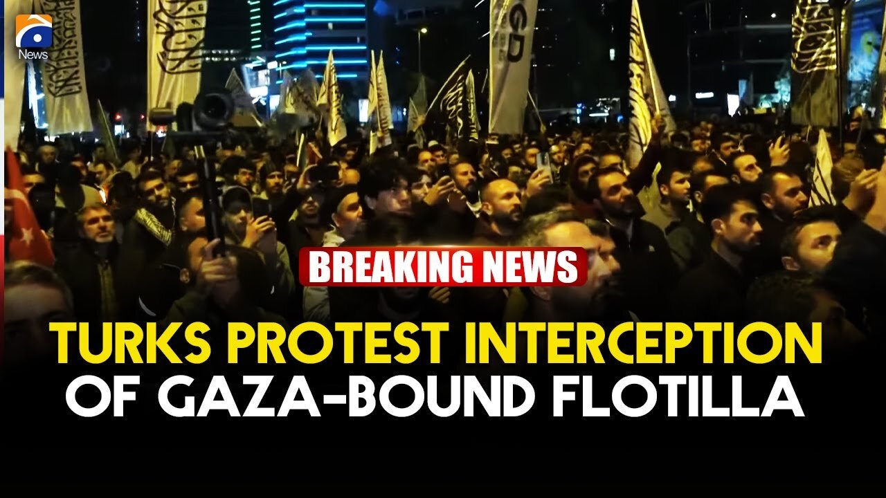 Turks protest interception of Gaza-bound flotilla | Geo News English