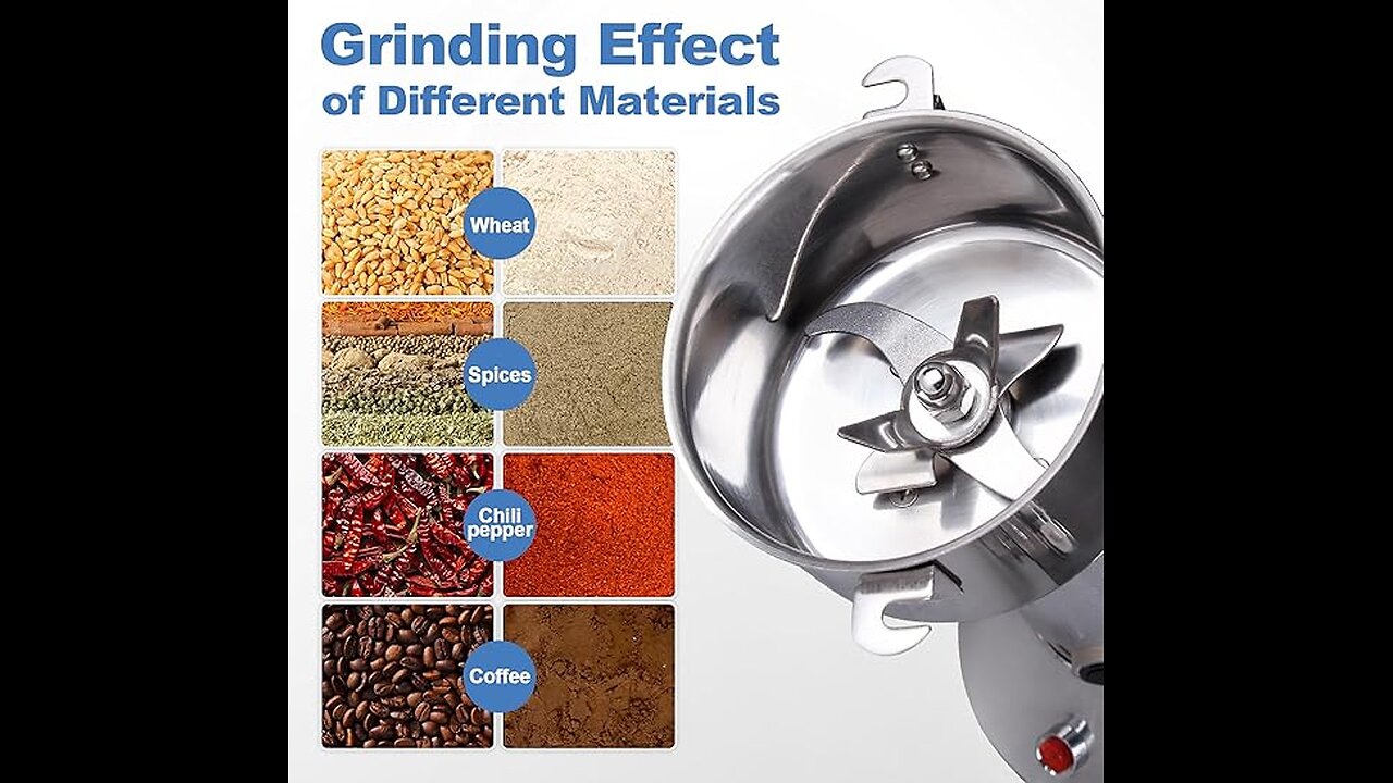 🌾✨ Powerful Electric Grain Mill Grinder – Make Fresh Flour Anytime!