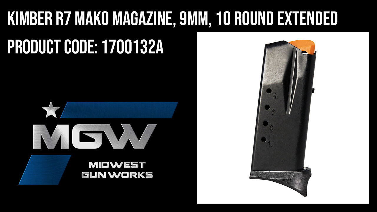 Kimber R7 Mako Magazine, 9mm, 10 Round Extended - 1700132A