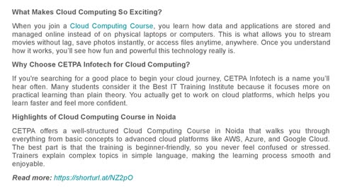 Discover the Future of Tech with Cloud Computing Training
