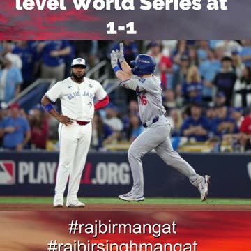 Dodgers beat Blue Jays 5-1 in Game 2 to level World Series at 1-1