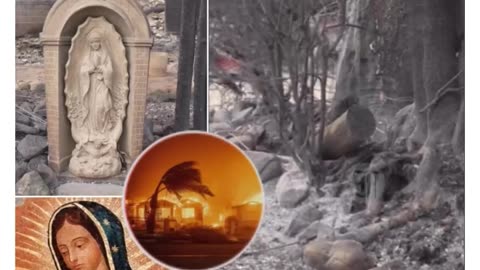 Amid the Flames: A Miraculous Virgin Mary Statue Stands Untouched 🙏🔥