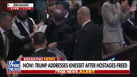 Left-wing members of the Israeli Knesset DRAGGED OUT from President Trump's speech