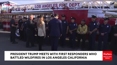 Trump meet with the brave first responders who battled the devastating L.A. wildfires. 🇺🇸🔥