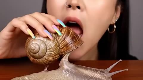 Amazing: Giant Snail Cake with Chocolate Filling ASMR 🍫 (AI-Generated) #mukbang