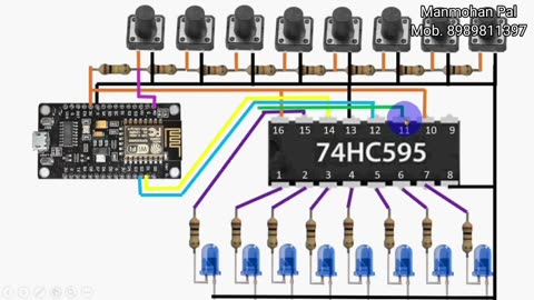 How to Add more Input and Output pins to Esp8266 by Manmohan Pal