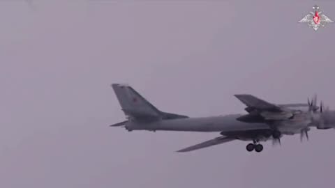 Two Tu-95MS with Su-33 Fly Over Barents and Norwegian Seas