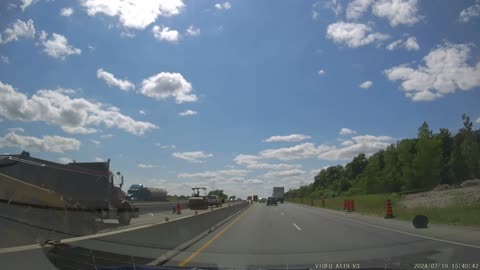 [4K] Construction truck cutting us off!