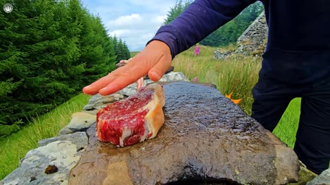 Carnivore SURF & TURF | Steak & Shrimp Cooked on SIZZLING Hot Stones