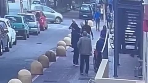 Illegal African in Italy beats an elderly man and a disabled woman in a wheelchair