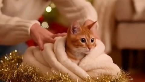 🐱🛷❄️ My Cat Tried a Christmas Sleigh Ride… And It Went Hilariously Wrong 😂🎄