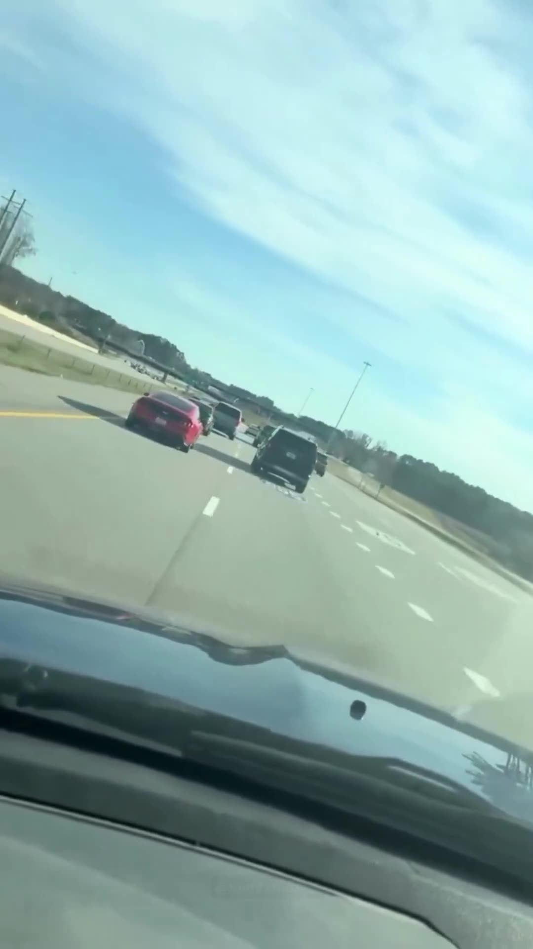 DHS agents shoot pepper balls at multiple cars tailing them in an aggressive manner