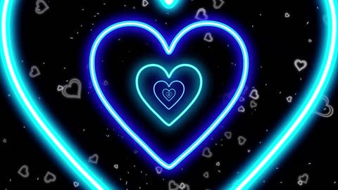 1197. Winter Neon led lights Heart Tunnel Particles Background 💙 Heart