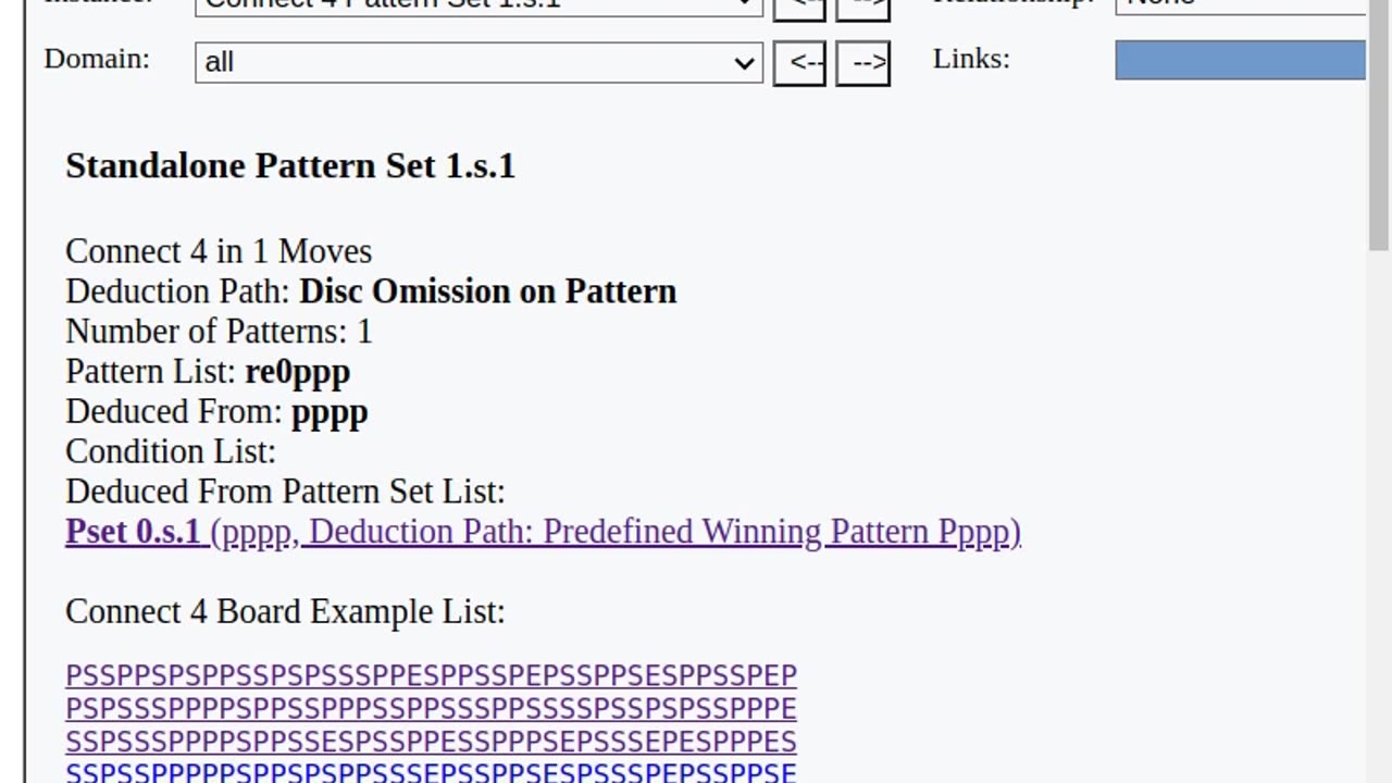Standalone Pattern Set 1.s.1 in Connect 4 - Pattern Deduction HI, Human Intelligence