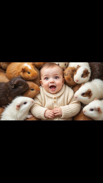 Baby's Adorable Moment with Guinea Pigs! 🐹👶❤️