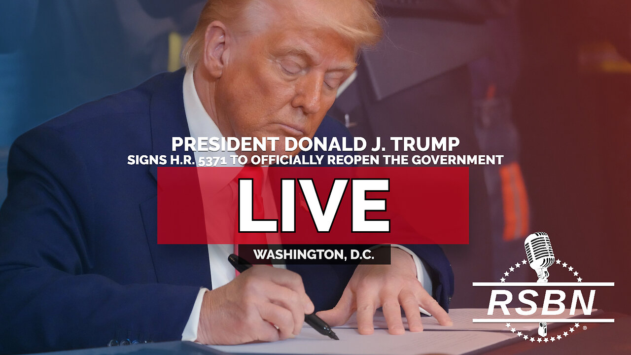 LIVE REPLAY: President Trump Signs H.R. 5371 to Officially Reopen the Government - 11/12/25