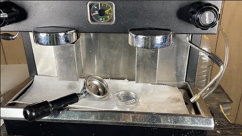 Back flushing Espresso Machine Group Heads Demo - Astra 2-Group Mega IIc