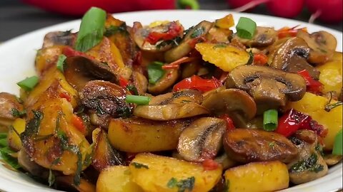 **Fried mushrooms and potatoes recipe. Simple, quick, and delicious!**