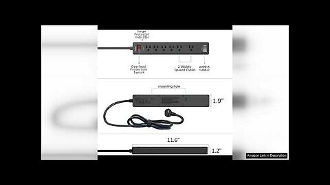 6Ft Power Strip Surge Protector Yintar Extension Cord with 6 AC Review