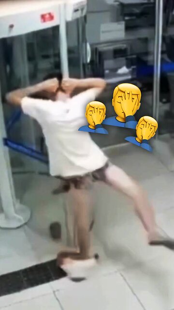 Un joven intenta robar un banco en Brasil y fracasa tras quedar atrapado en puerta giratoria