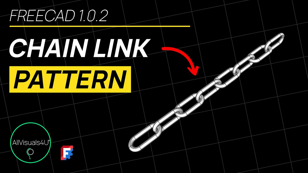 ⏱ TIMELAPSE ⛓ Chain Link Design - FreeCAD Rotate Object - FreeCAD Linear Pattern - FreeCAD Array