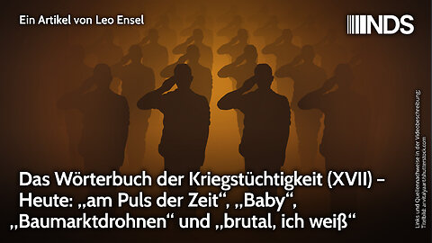Wörterbuch der Kriegstüchtigkeit (XVII) Heute: „am Puls der Zeit“, „Baby“, und „Baumarktdrohnen“ NDS