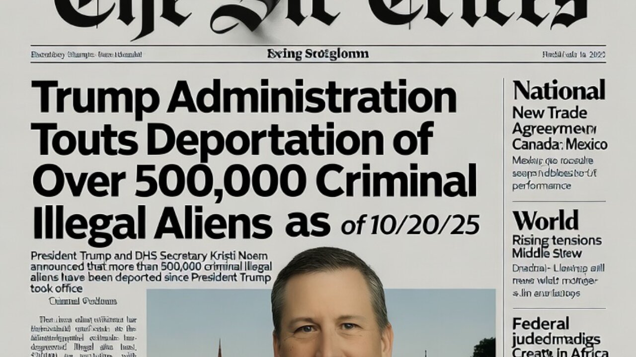 Trump Administration Touts Deport of over 500,000 Criminal Illegal Aliens as of 10/20/25
